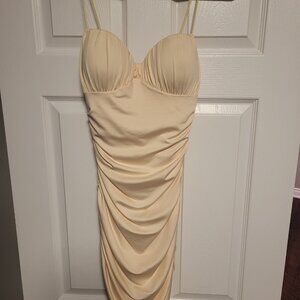 Cream thin strap dress